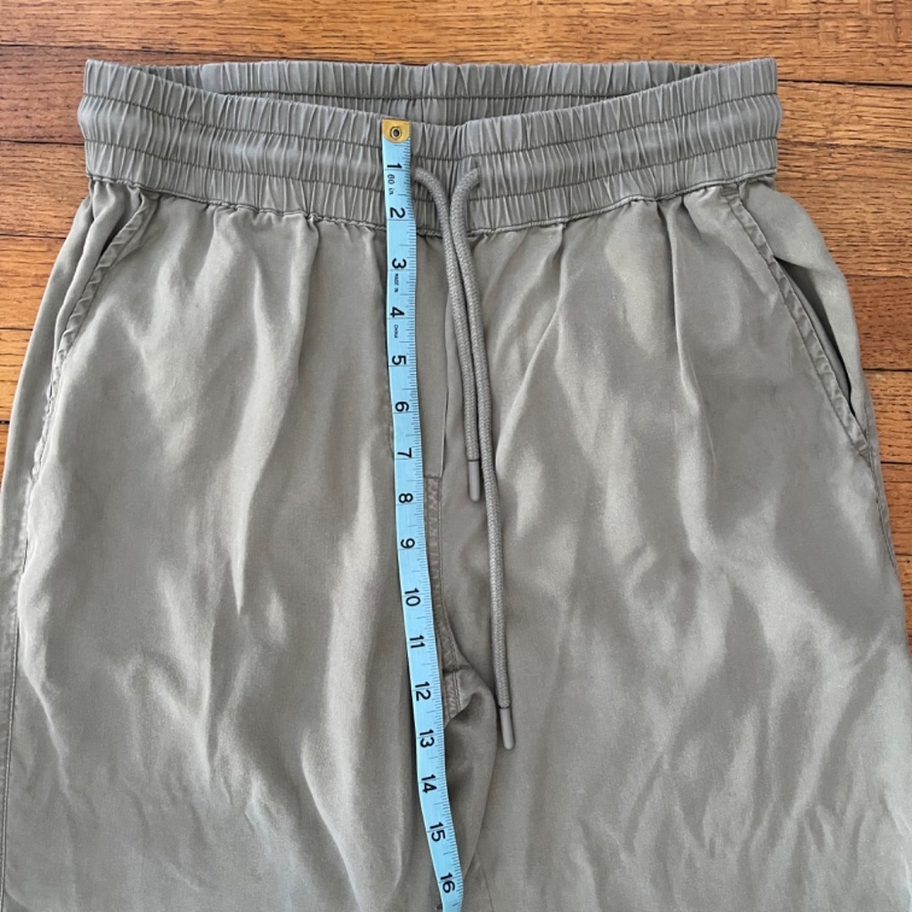 Quince Vintage Wash Tencel Wide Leg Drawstring Pants in Olive Green Sz Medium - Picture 6 of 8